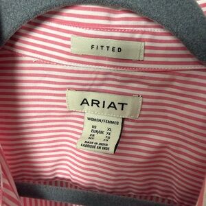 Ariat Women's Striped Pink and White Blouse
